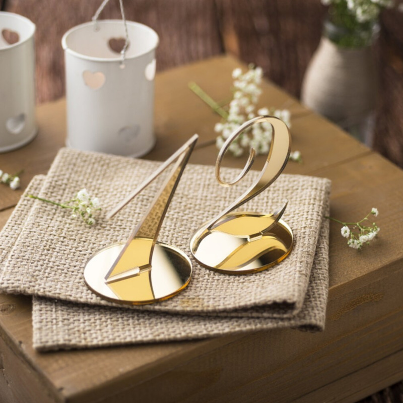 Freestanding Mirror Acrylic We - огляд і ціна Table Number Gold