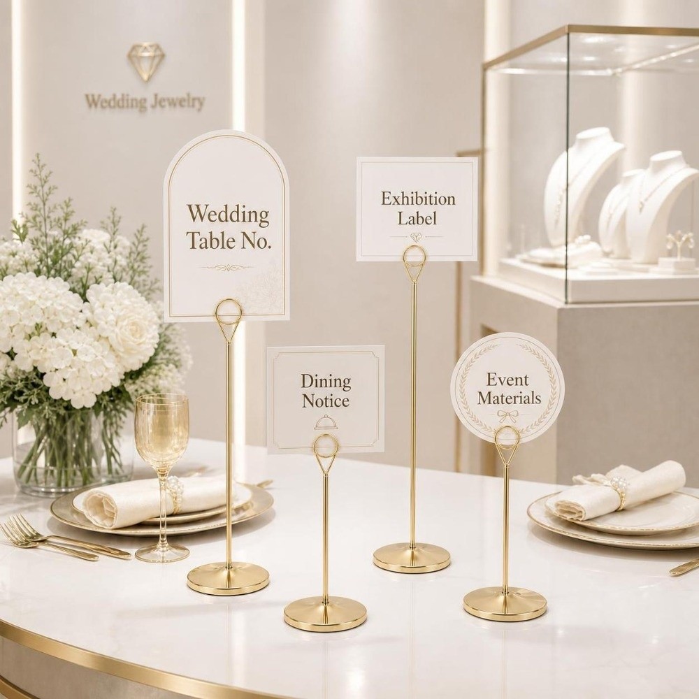 Metal Table Number Holder Larg - огляд і ціна Table Number Gold