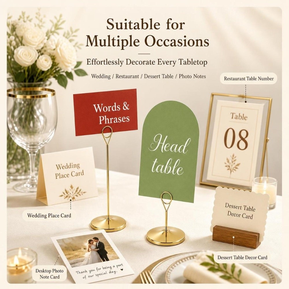 Metal Table Number Holder Larg - огляд і ціна Table Number Gold